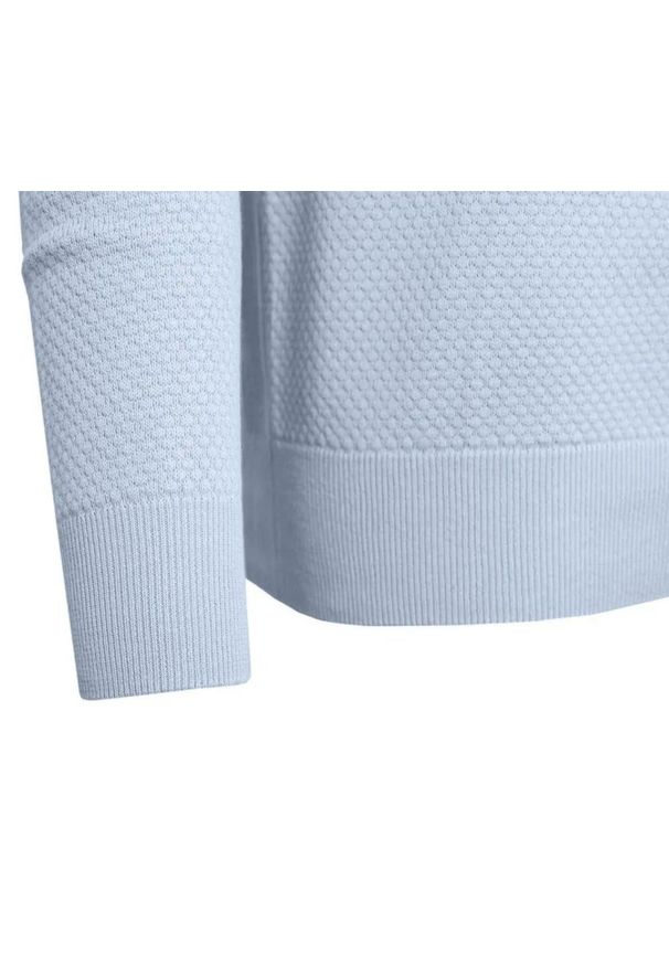 Bawełniany Męski Sweter z Okrągłym Dekoltem (U-Neck) - Pako Jeans - Błękitny. Okazja: na spotkanie biznesowe, do pracy, na co dzień. Kolor: niebieski. Materiał: bawełna. Styl: klasyczny, biznesowy, casual, elegancki