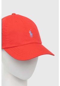 Polo Ralph Lauren czapka z daszkiem bawełniana kolor czerwony z aplikacją. Kolor: czerwony. Materiał: bawełna. Wzór: aplikacja #4