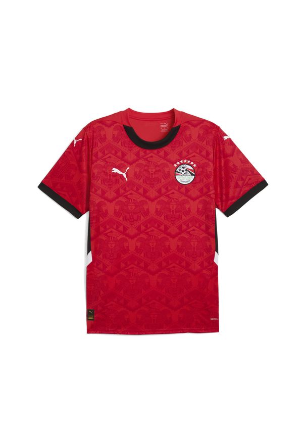 Puma - Męska koszulka domowa Egipt 2025 PUMA Red Black. Kolor: czerwony, wielokolorowy, czarny. Wzór: aplikacja. Sport: piłka nożna