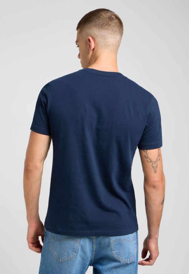 Lee - MESKA KOSZULKA LEE SS SMALL LOGO TEE RIVET NAVY 112370502