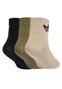 Adidas - adidas Zestaw 3 par wysokich skarpet dziecięcych JW2934 Kolorowy. Materiał: materiał, bawełna. Wzór: kolorowy
