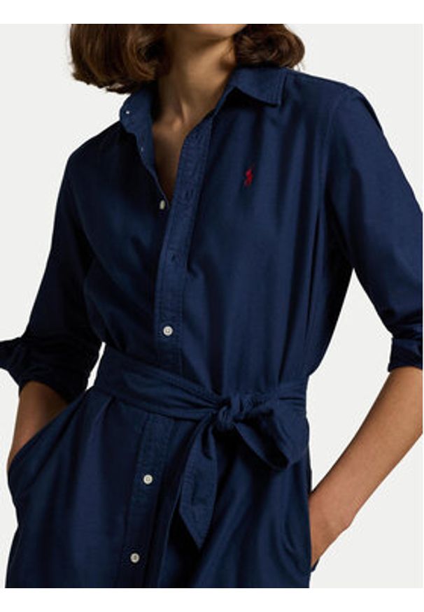 Polo Ralph Lauren Sukienka koszulowa 211963031 Granatowy Regular Fit. Typ kołnierza: polo. Kolor: niebieski. Materiał: bawełna. Typ sukienki: koszulowe