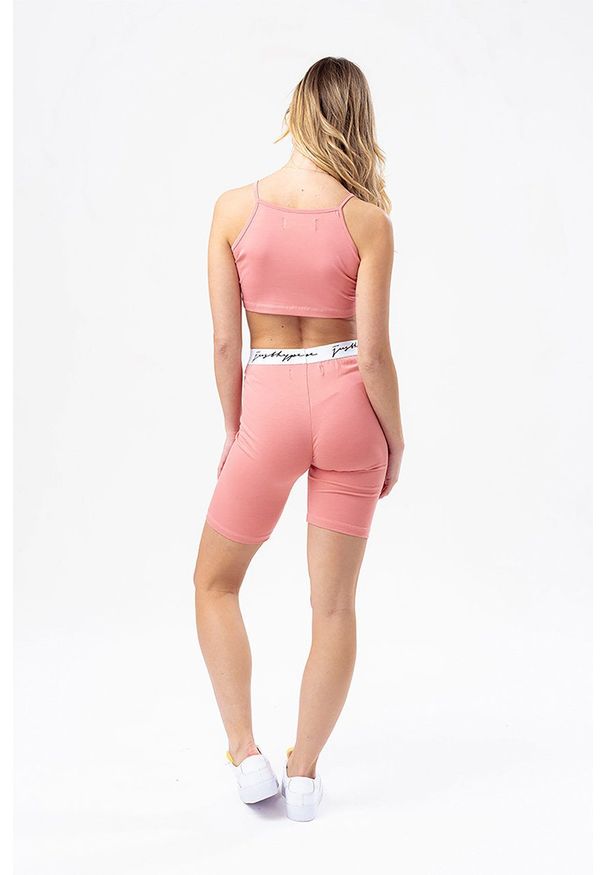 Hype top damski kolor różowy. Okazja: na co dzień. Kolor: różowy. Długość rękawa: na ramiączkach. Styl: casual