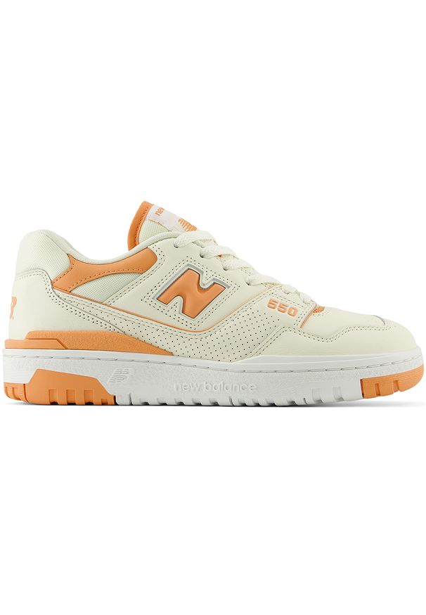 Buty damskie New Balance BBW550AJ – beżowe. Kolor: beżowy. Materiał: skóra. Szerokość cholewki: normalna