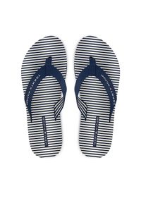 TOMMY HILFIGER - Tommy Hilfiger Japonki Th Ithaca Stripe Summer Sandal FW0FW09192 Granatowy. Kolor: niebieski. Materiał: materiał #1