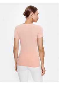 Guess T-Shirt Embellish Logo W3GI40 J1314 Różowy Slim Fit. Kolor: różowy. Materiał: bawełna