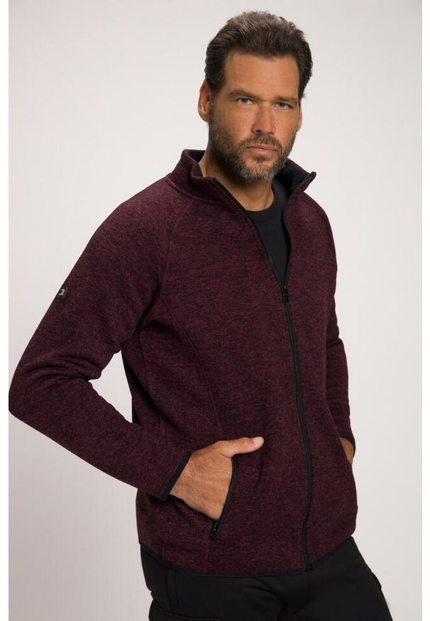 JAY-PI - Męska Bluza rozpinana z dzianiny i polaru. Kolekcja: plus size. Kolor: fioletowy. Materiał: poliester, materiał. Sport: turystyka piesza
