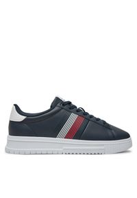 TOMMY HILFIGER - Tommy Hilfiger Sneakersy Supercup Lth Seasonal FM0FM05129 Granatowy. Kolor: niebieski. Materiał: skóra #1