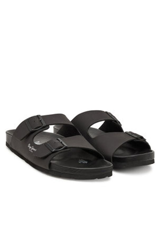Pepe Jeans Klapki PMS90101 Czarny. Kolor: czarny. Materiał: skóra