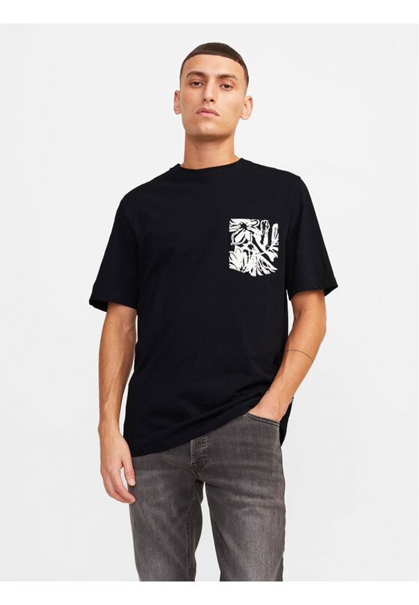 Jack & Jones - Jack&Jones T-Shirt Lafayette 12250435 Czarny Standard Fit. Kolor: czarny. Materiał: bawełna