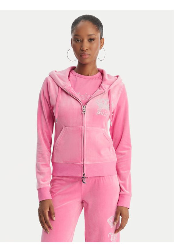 Juicy Couture Bluza Gothic Crown JCBAS126805 Różowy Slim Fit. Kolor: różowy. Materiał: syntetyk