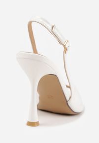 Renee - Białe Sandały VICES na Szpilce z Lakierowanym Wykończeniem Nesamenis. Zapięcie: sprzączka. Kolor: biały. Materiał: lakier. Obcas: na szpilce. Styl: elegancki, klasyczny #4
