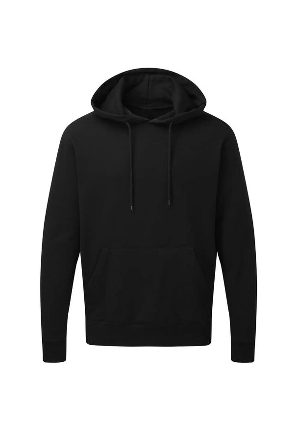 SG - Męska Bawełniana Bluza Z Kapturem. Typ kołnierza: kaptur. Kolor: czarny. Materiał: bawełna
