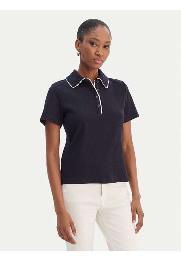 Morgan Polo 261-DLOLI Granatowy Slim Fit. Typ kołnierza: polo. Kolor: niebieski. Materiał: bawełna