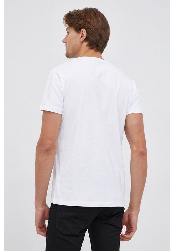 Pepe Jeans T-shirt Original Basic kolor biały z nadrukiem. Kolor: biały. Wzór: nadruk