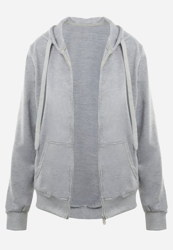 Renee - Szara Bluza Rhodothee. Kolor: szary. Materiał: jeans, dzianina. Długość rękawa: na ramiączkach. Długość: długie. Wzór: jednolity. Sezon: jesień, zima. Styl: sportowy
