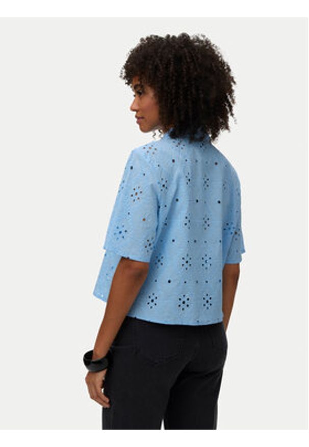 Vero Moda Koszula Eliza 10342754 Niebieski jasny Regular Fit. Kolor: niebieski. Materiał: bawełna