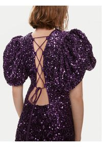 ROTATE Sukienka koktajlowa 1115792073 Fioletowy Regular Fit. Kolor: fioletowy. Materiał: syntetyk. Styl: wizytowy