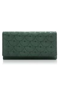 Portfel damski skórzany PAOLO PERUZZI IN-57-GR zielony. Kolor: zielony. Materiał: skóra. Wzór: geometria #1