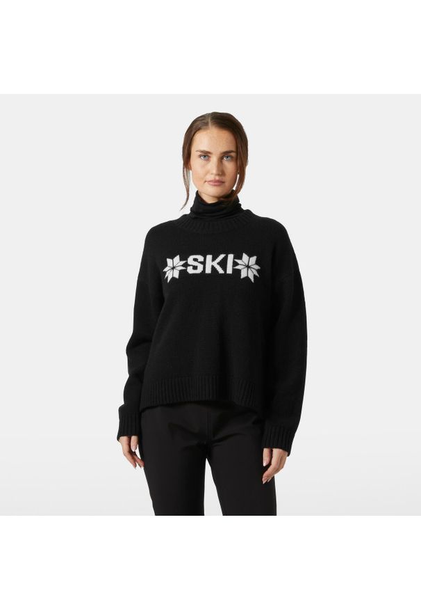 Damski sweter z dzianiny Helly Hansen Bliss. Kolor: czarny. Materiał: dzianina. Sezon: zima. Sport: wspinaczka, narciarstwo