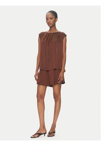 ViCOLO Bluzka TD0763 Brązowy Regular Fit. Kolor: brązowy. Materiał: syntetyk #4