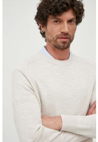 Calvin Klein sweter bawełniany kolor beżowy lekki. Kolor: beżowy. Materiał: bawełna. Długość rękawa: raglanowy rękaw #5