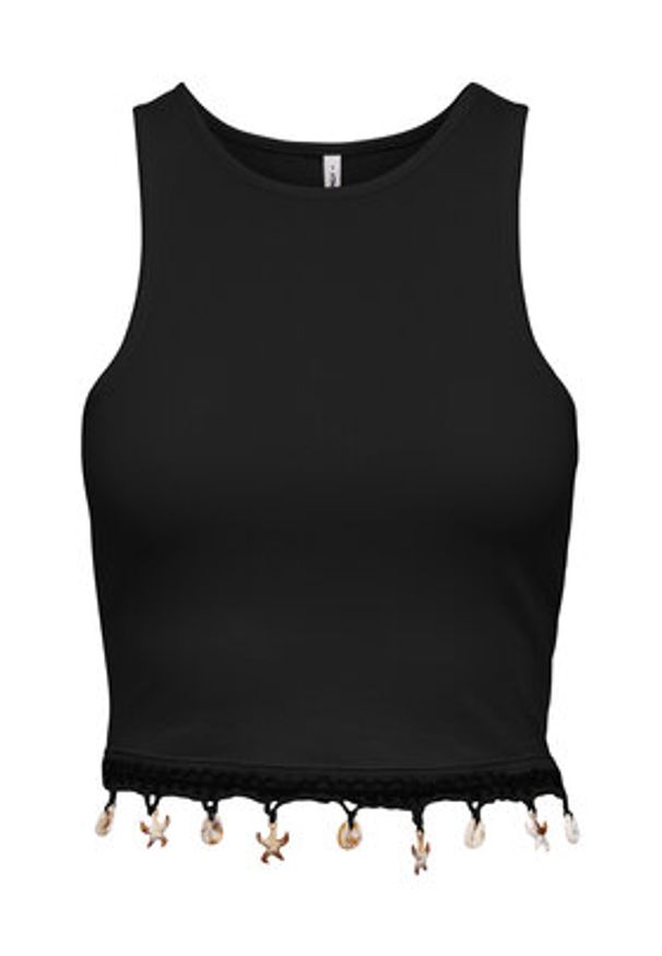 only - ONLY Top Shelly 15325019 Czarny Slim Fit. Kolor: czarny. Materiał: bawełna
