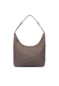 Calvin Klein Torebka Emblem Aop Sueded M Shoulder Bag LV04F3881G Beżowy. Kolor: beżowy. Materiał: skórzane #3