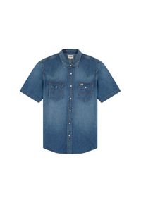 Wrangler - WRANGLER MĘSKA KOSZULA JEANSOWA SS WESTERN SHIRT Dusky 112350572 W5H8016805. Materiał: jeans