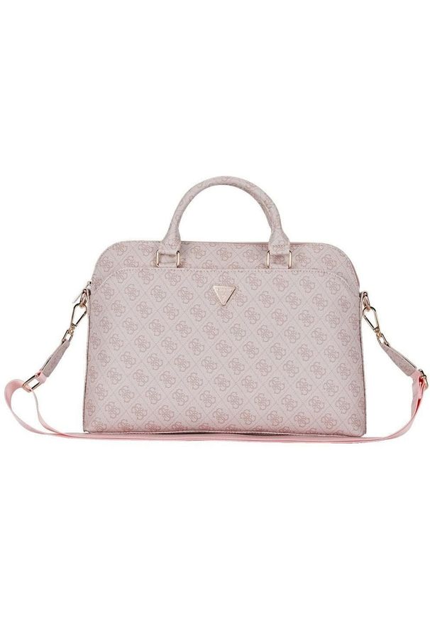 Bag Guess 4G Zipper Pocket Triangle Logo 15" pink
