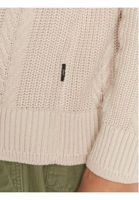 Jack & Jones Golf 12261441 Beżowy Regular Fit. Typ kołnierza: golf. Kolor: beżowy. Materiał: bawełna, syntetyk #7