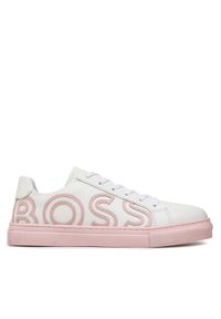 BOSS - Boss Sneakersy J19081 Różowy. Kolor: różowy. Materiał: skóra #1