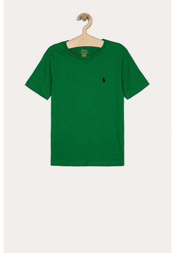 Polo Ralph Lauren - T-shirt dziecięcy 134-176 cm. Okazja: na co dzień. Typ kołnierza: polo. Kolor: zielony. Materiał: bawełna, dzianina. Wzór: gładki. Styl: casual