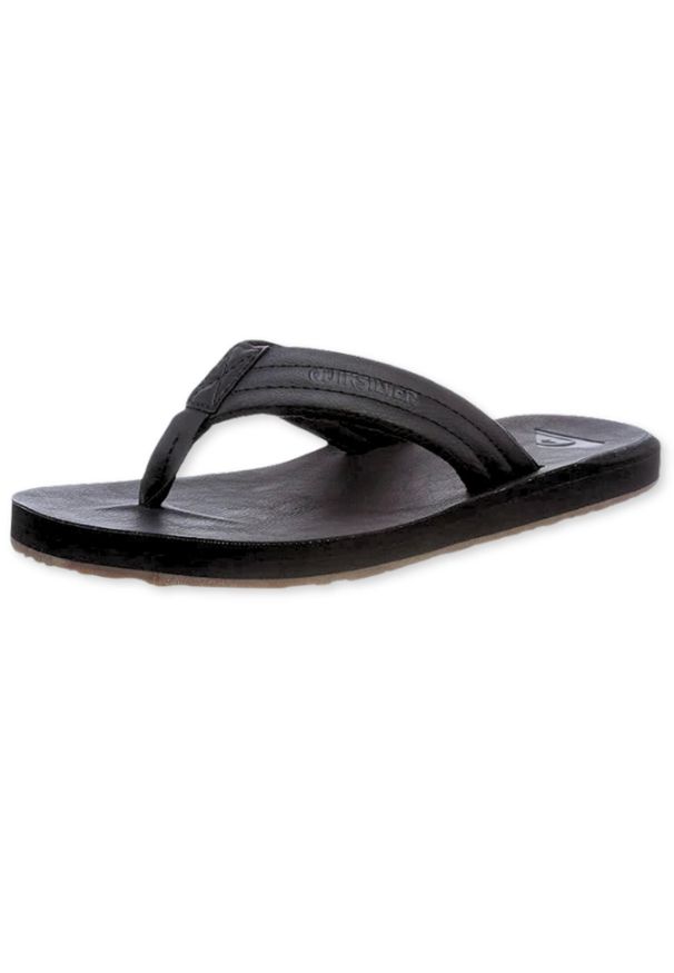 Japonki plażowe męskie Quiksilver Carver Nubuk. Okazja: na plażę. Kolor: czarny. Materiał: nubuk