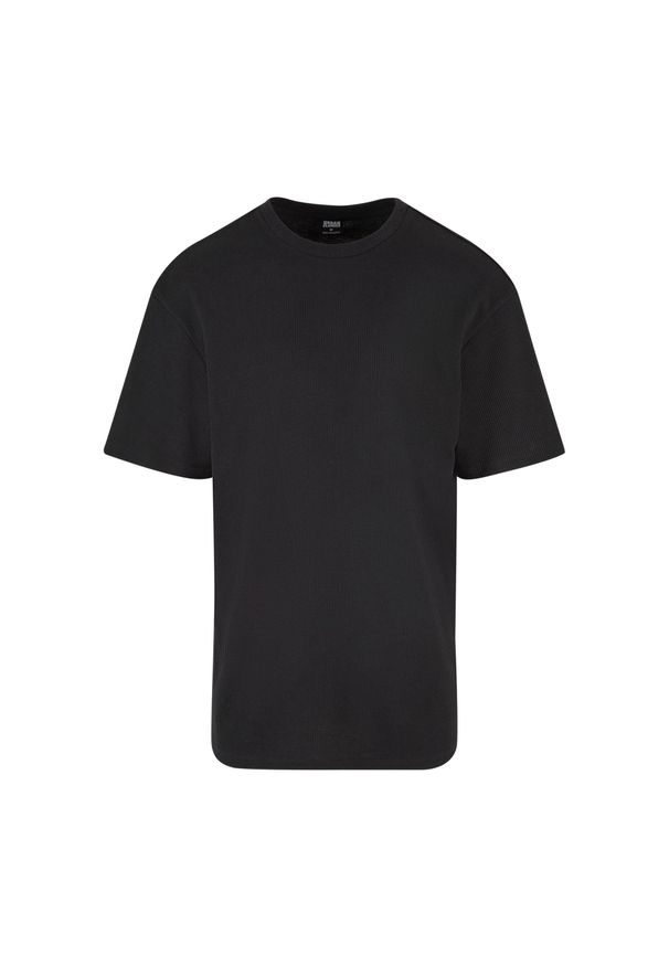 Urban Classics - T-shirt Męski Gofrowany. Kolor: czarny. Sport: turystyka piesza