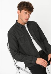 Volcano - Koszula jeansowa, Regular Fit, K-TENY. Okazja: na co dzień. Materiał: jeans. Styl: klasyczny, casual