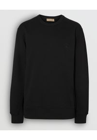 Burberry - BURBERRY - Bluza z logo czarna. Typ kołnierza: bez kaptura. Kolor: czarny. Materiał: prążkowany, materiał. Wzór: aplikacja. Styl: elegancki #5