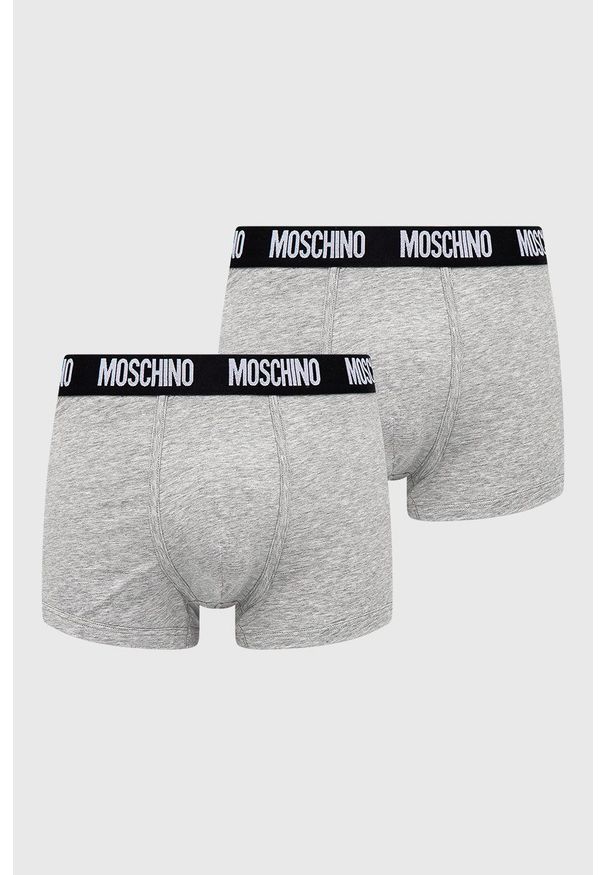 Moschino Underwear bokserki (2-pack) męskie kolor szary. Kolor: szary. Materiał: bawełna, włókno. Długość: długie