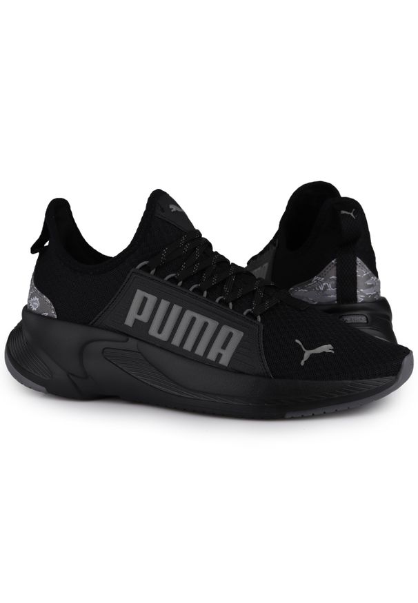 Puma - Buty męskie sportowe SOFTRIDE PREMIER SLIP CAMO. Zapięcie: sznurówki, bez zapięcia. Kolor: szary, czarny, wielokolorowy. Materiał: materiał, tkanina, guma. Szerokość cholewki: normalna. Sport: bieganie