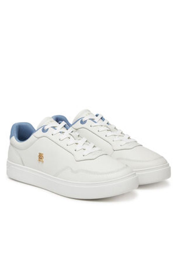 TOMMY HILFIGER - Tommy Hilfiger Sneakersy Essential Elevated Court Sneaker FW0FW08680 Biały. Kolor: biały. Materiał: skóra