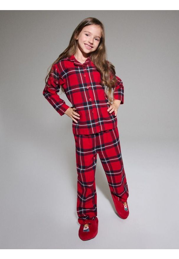 Sinsay - Piżama flanelowa w kratę - czerwony. Kolor: czerwony