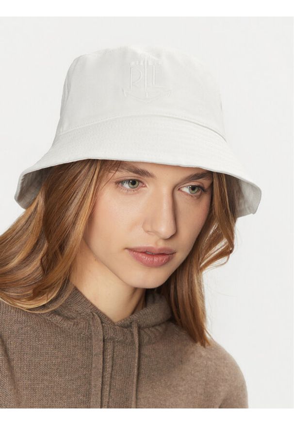 Lauren Ralph Lauren - LAUREN RALPH LAUREN Kapelusz 454966225001 Biały. Kolor: biały. Materiał: bawełna