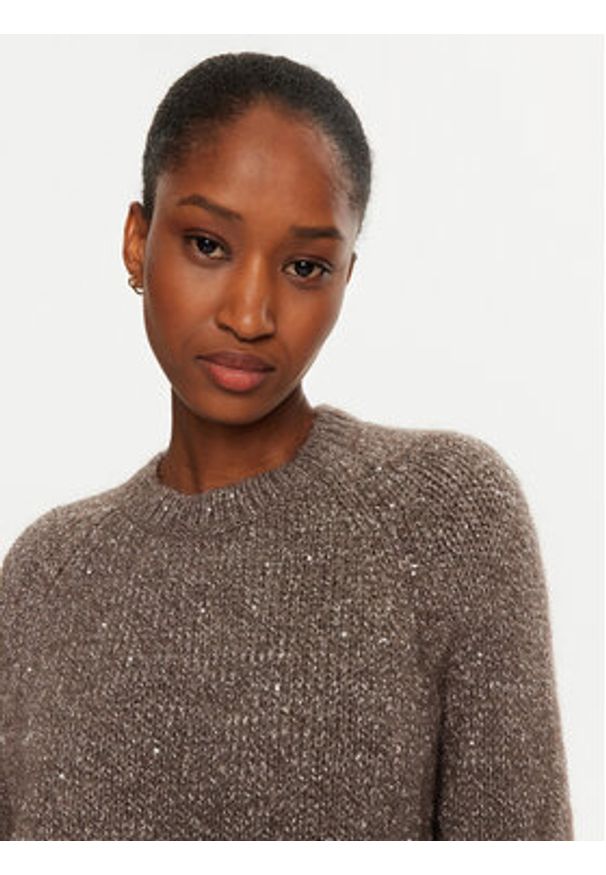 Marella Sweter Sapri 2423366155 Beżowy Regular Fit. Kolor: beżowy. Materiał: syntetyk