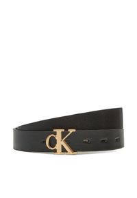Calvin Klein Pasek Damski Monogram Plaque Buckle 25Mm Rev LV04K7005G Czarny. Kolor: czarny. Materiał: skóra