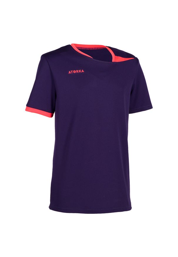 ATORKA - KOSZULKA do piłki ręcznej H100 dla dzieci. Kolor: różowy, fioletowy, wielokolorowy. Materiał: poliester, materiał. Sport: fitness