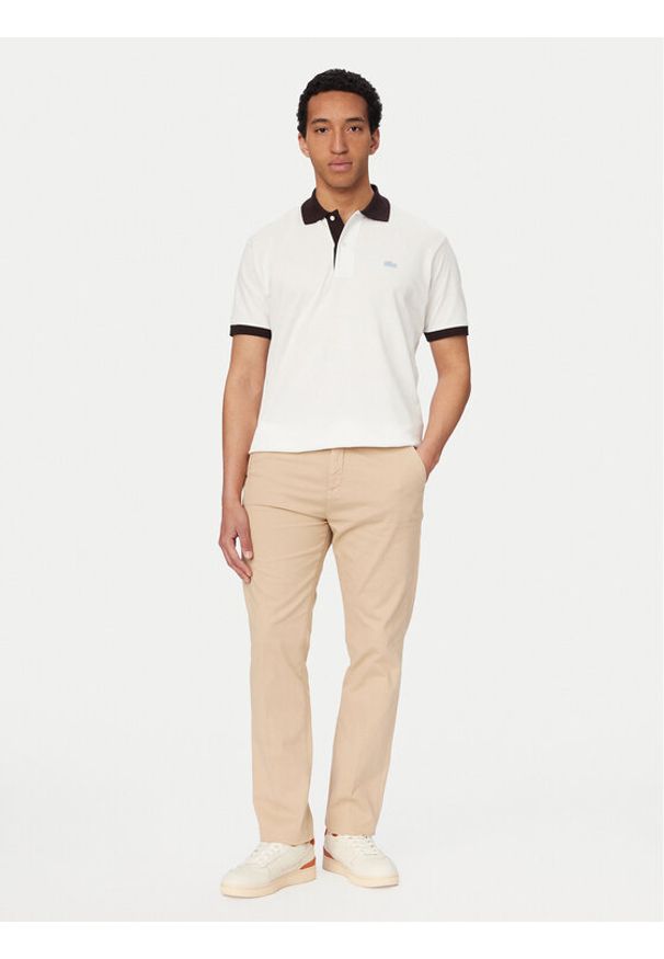 Lacoste Polo PH2017 Biały Regular Fit. Typ kołnierza: polo. Kolor: biały. Materiał: bawełna