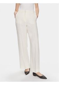 Weekend Max Mara Spodnie materiałowe Malizia 2415131022 Biały Relaxed Fit. Kolor: biały. Materiał: len #1