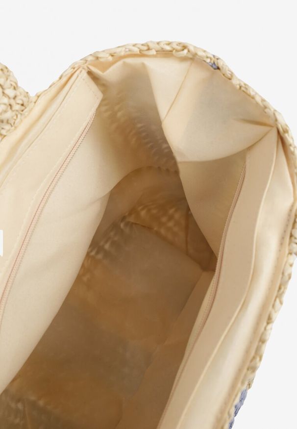 Born2be - Niebieska Torebka Shopper Plażowa z Napisem Navirael. Kolor: niebieski. Wzór: napisy. Sezon: lato. Styl: casual