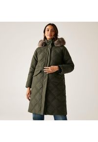 Regatta - Płaszcz damski zimowy ocieplany Freyla. Kolor: zielony. Materiał: puch. Sezon: zima. Sport: turystyka piesza #1