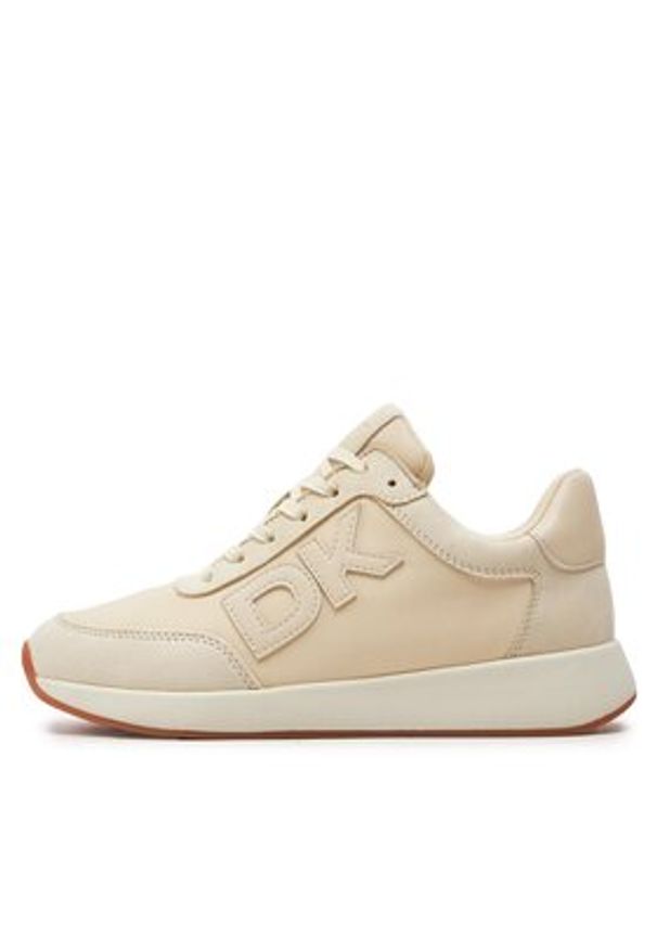 DKNY Sneakersy K1472129 Beżowy. Kolor: beżowy. Materiał: skóra